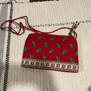 Vera Bradley Red Paisley Crossbody with zip